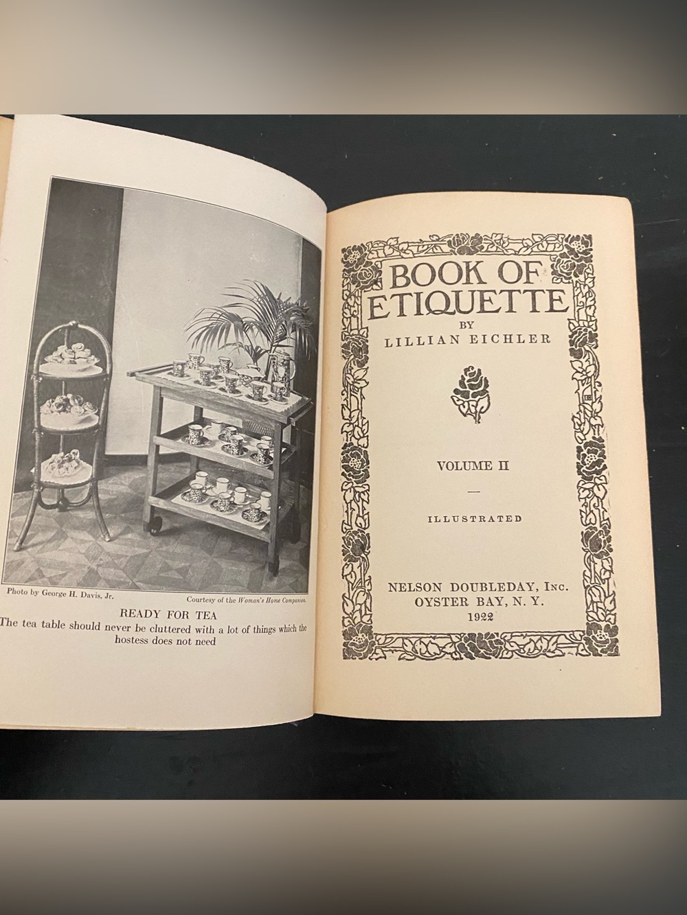 Antique Book of Etiquette Volume II by Lillian Eichler 1922 Hardcover Blue Gold - Picture 8 of 14